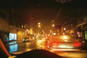 Olympus XA, Car Traffic at Night, Handheld