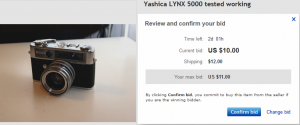 Yashica 5000 Bid on eBay